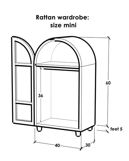 Rattan Wardrobe (Curved)
